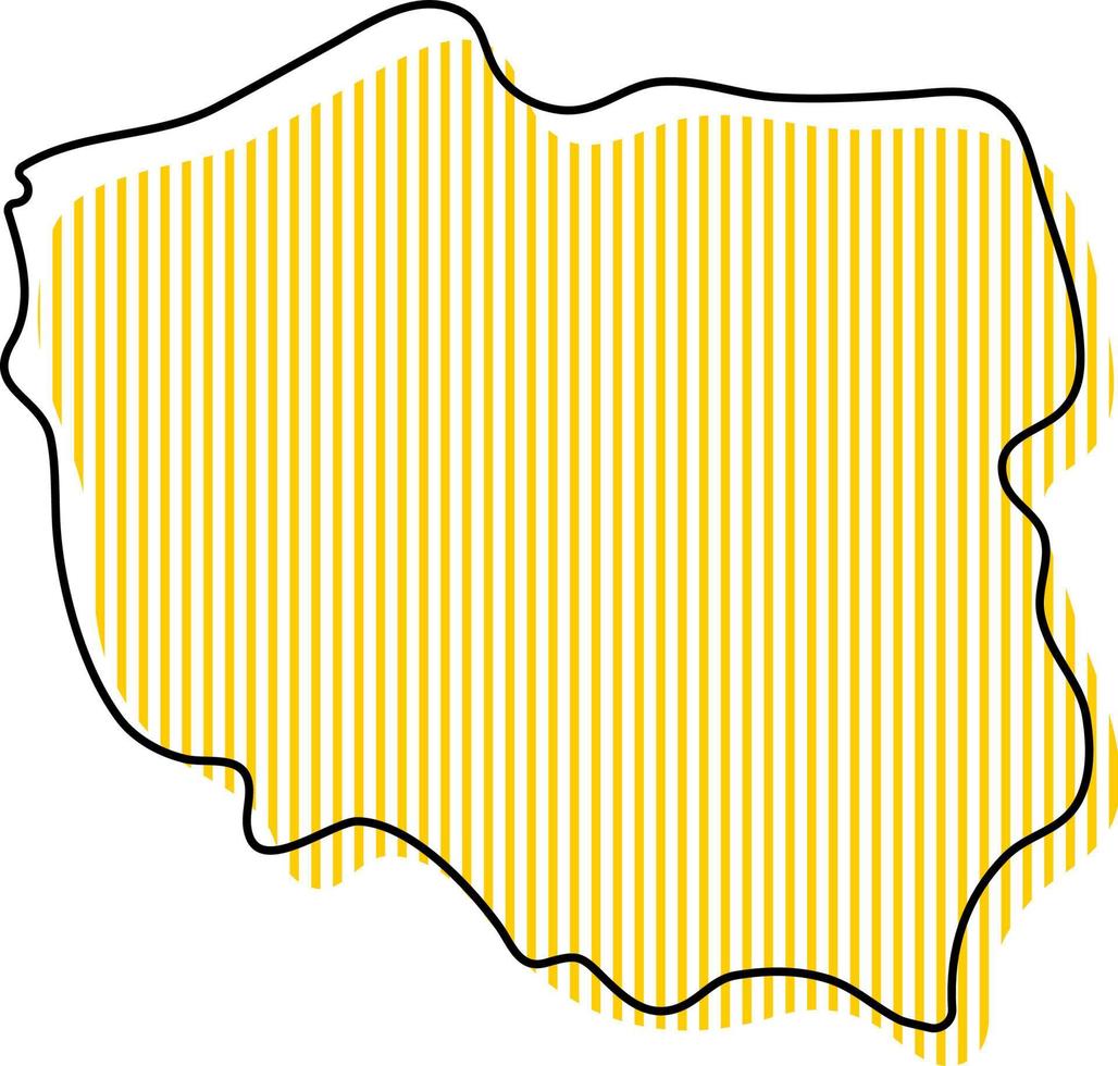 Stylized simple outline map of Poland icon. vector