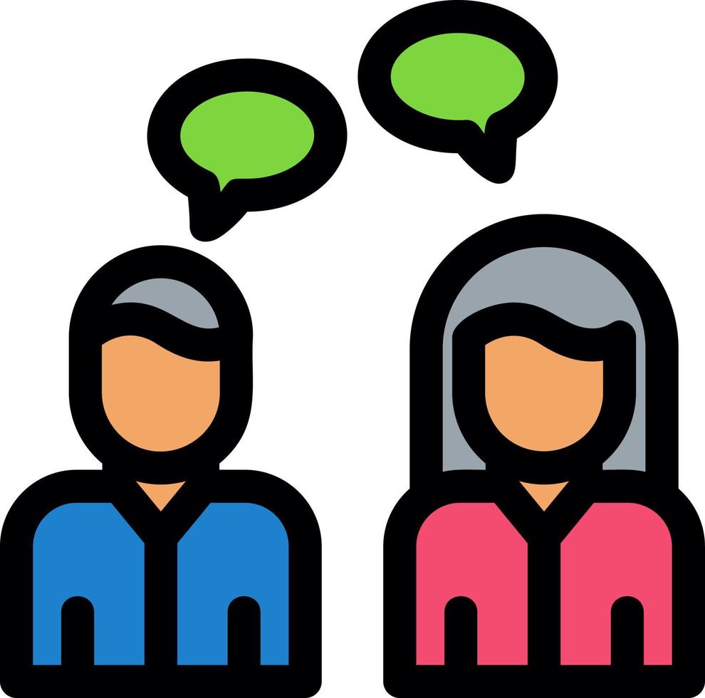 Discussion Line Filled Icon vector