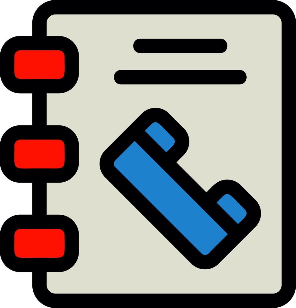 Phonebook Line Filled Icon vector