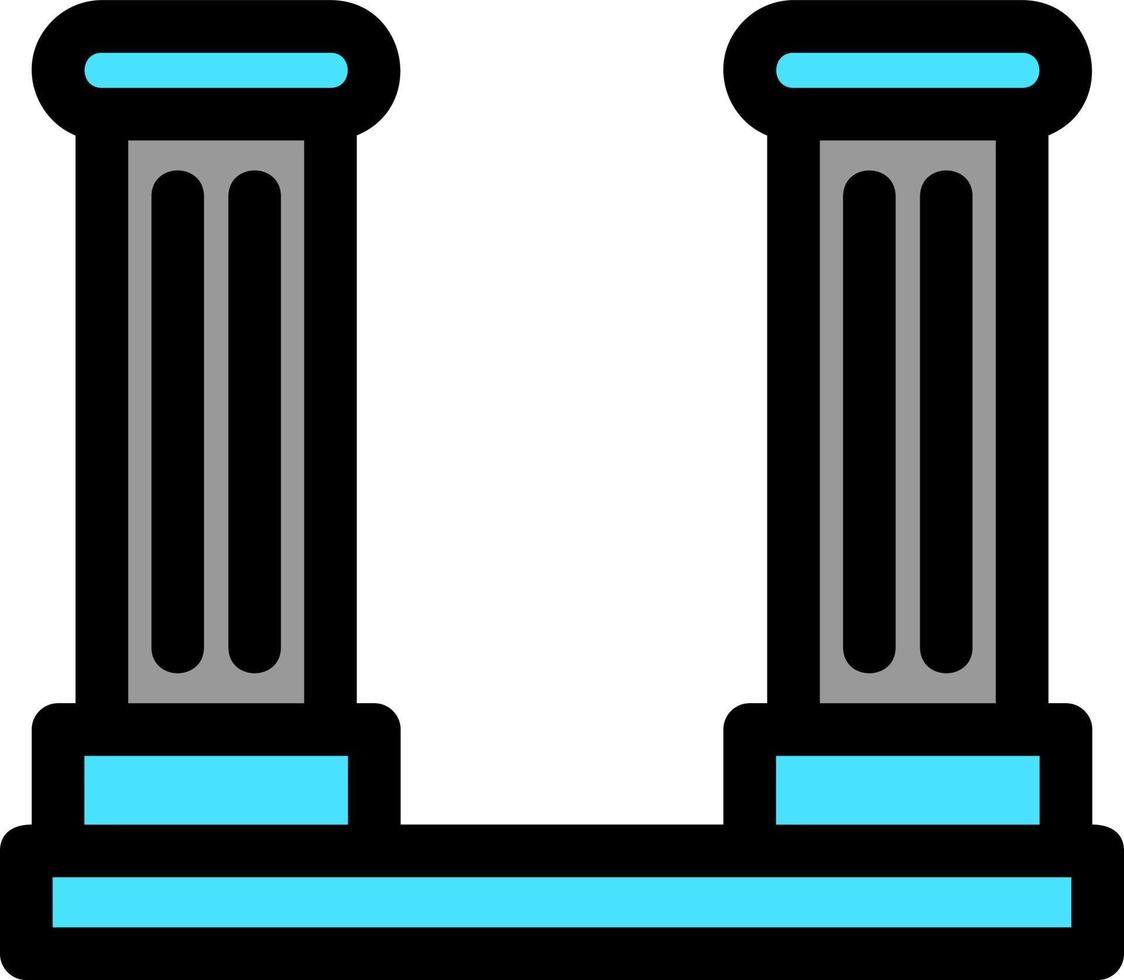 Desert Ruin Line Filled Icon vector