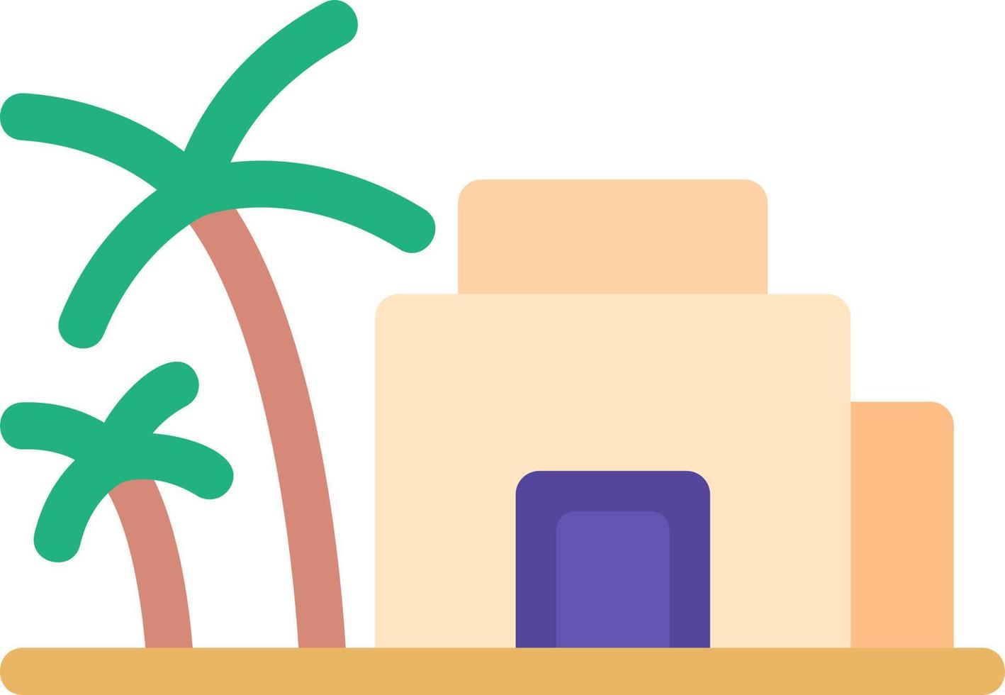 Desert House Flat Icon vector