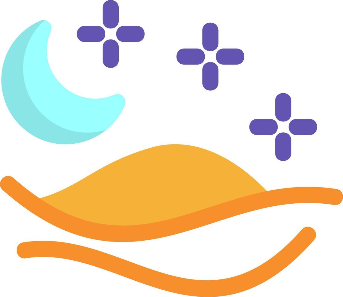 Desert Night Flat Icon vector
