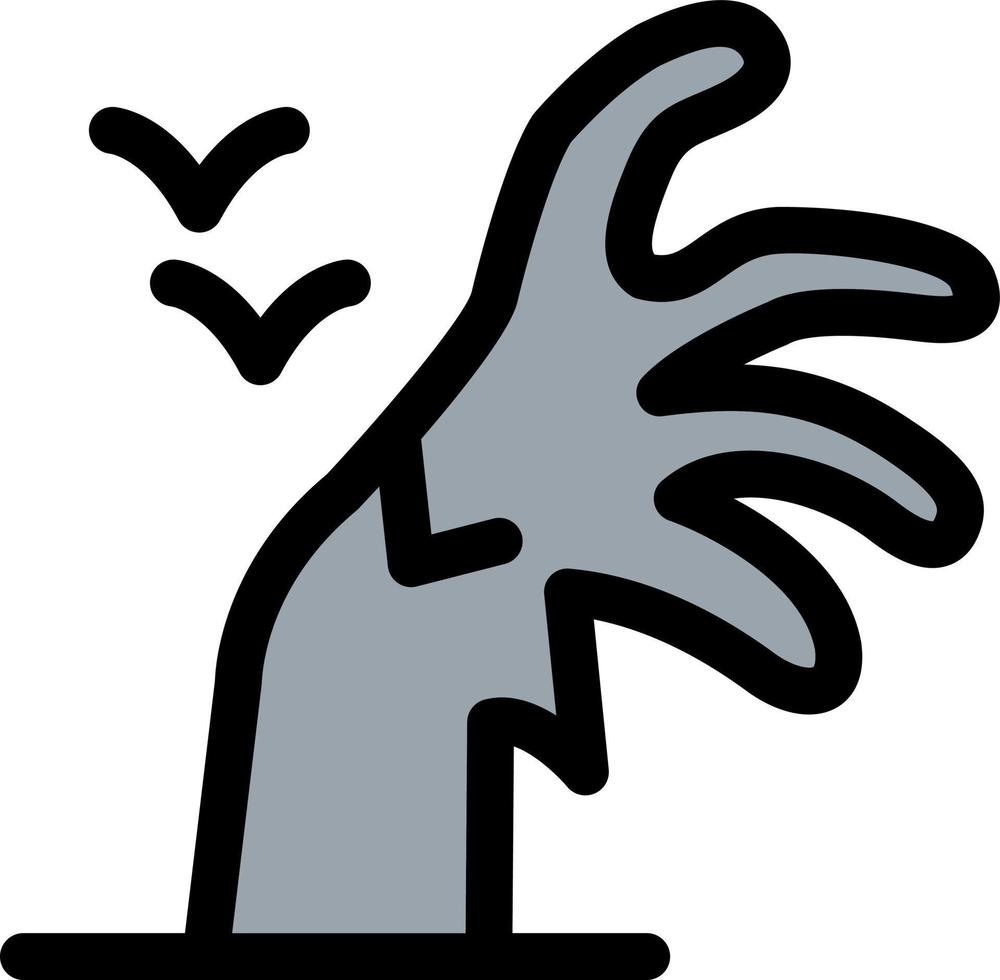 Scary Hand Line Filled Icon vector