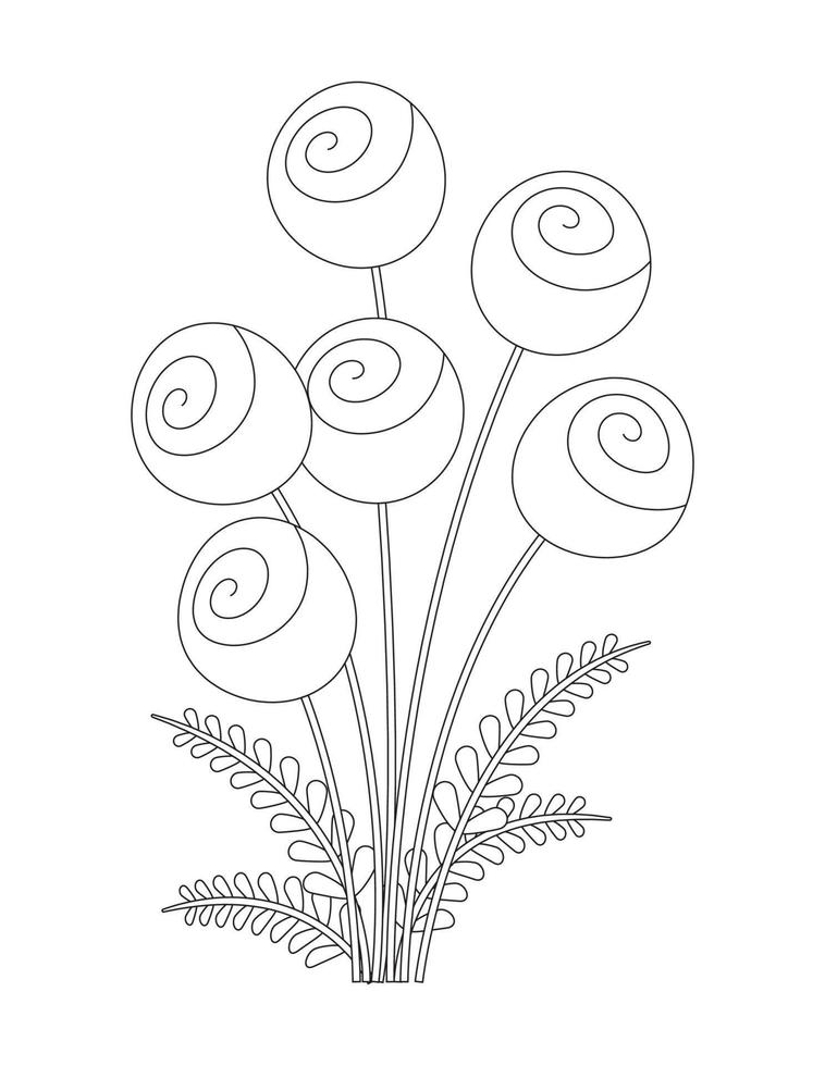Floral Coloring Pages for Kids vector