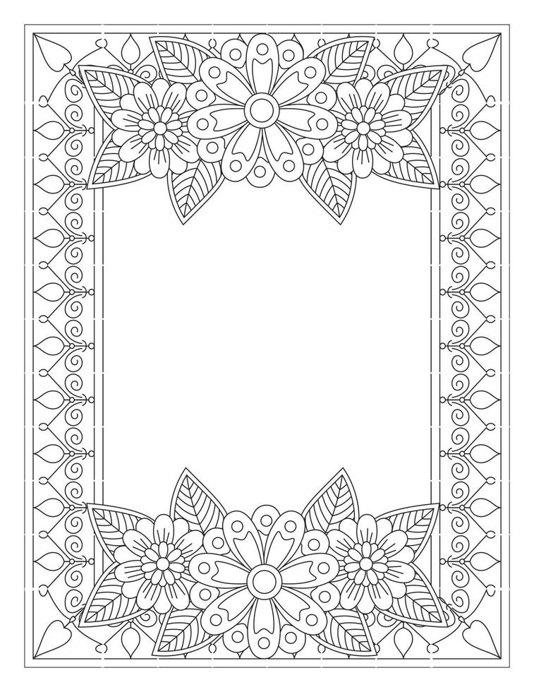 Flower Doodle Coloring Page for Adult vector