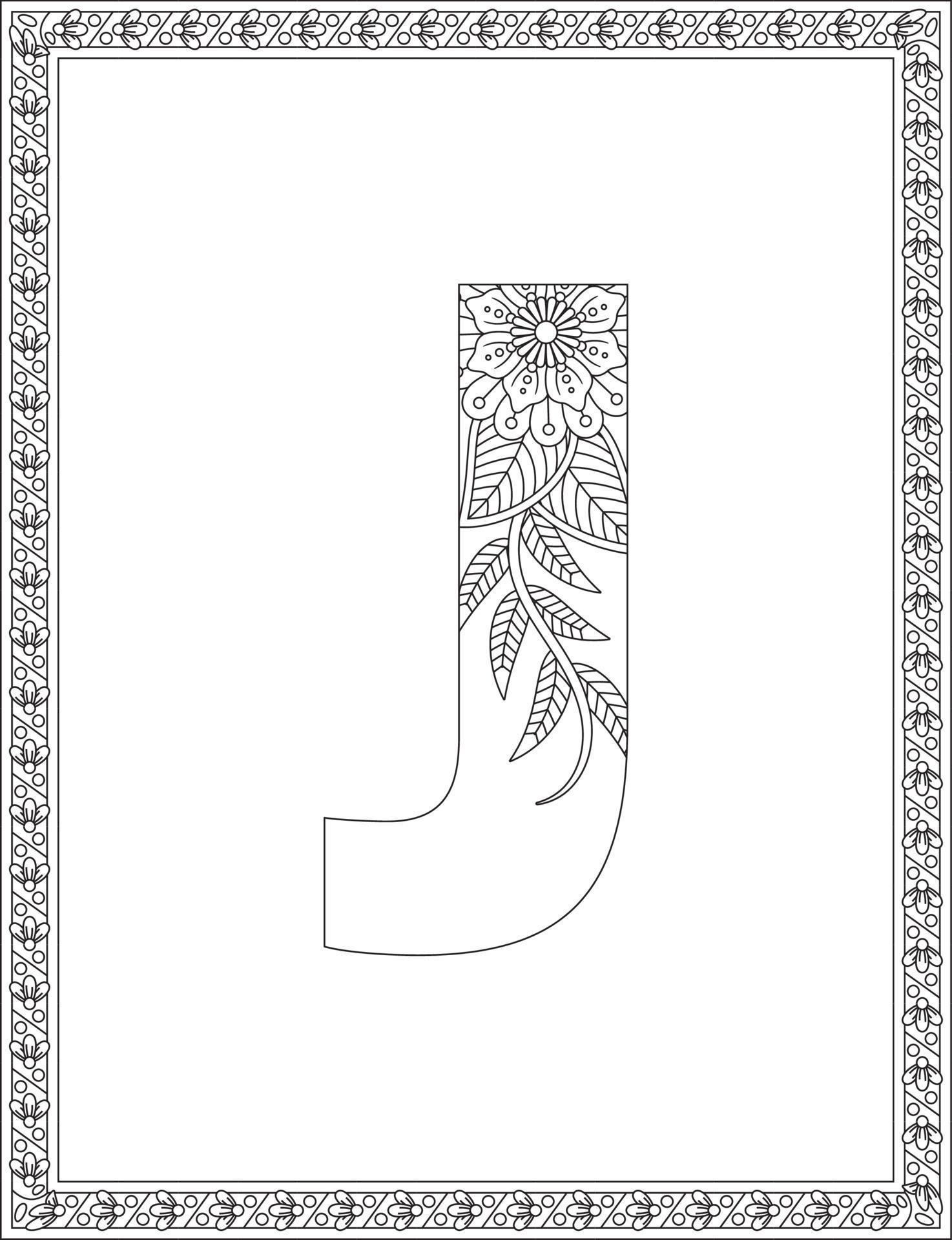 ABC Coloring Pages Letter J 9168428 Vector Art at Vecteezy