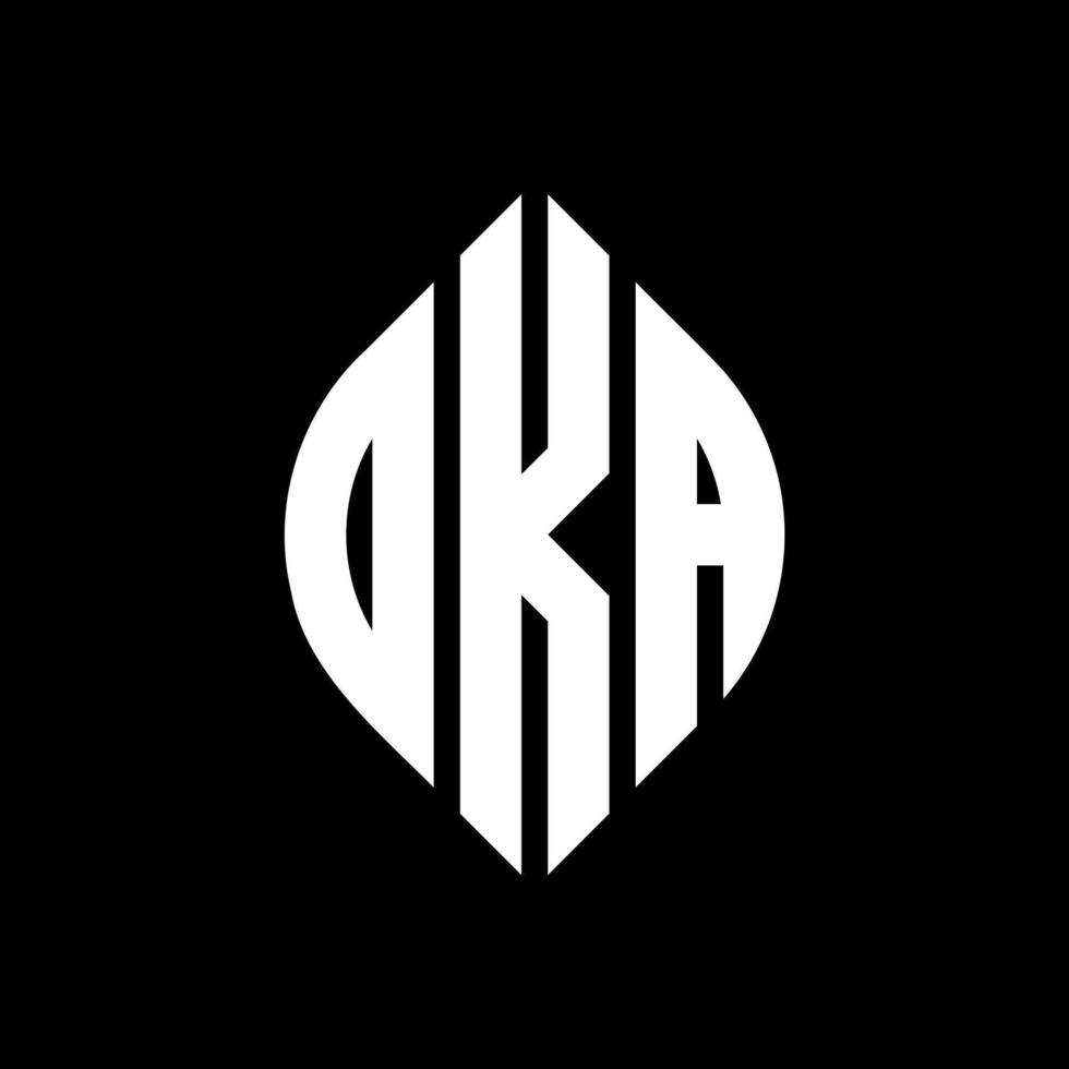 diseño de logotipo de letra circular dka con forma de círculo y elipse. letras de elipse dka con estilo tipográfico. las tres iniciales forman un logo circular. vector de marca de letra de monograma abstracto del emblema del círculo dka.