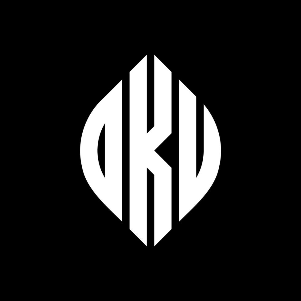 diseño de logotipo de letra de círculo dku con forma de círculo y elipse. dku letras elipses con estilo tipográfico. las tres iniciales forman un logo circular. vector de marca de letra de monograma abstracto del emblema del círculo dku.