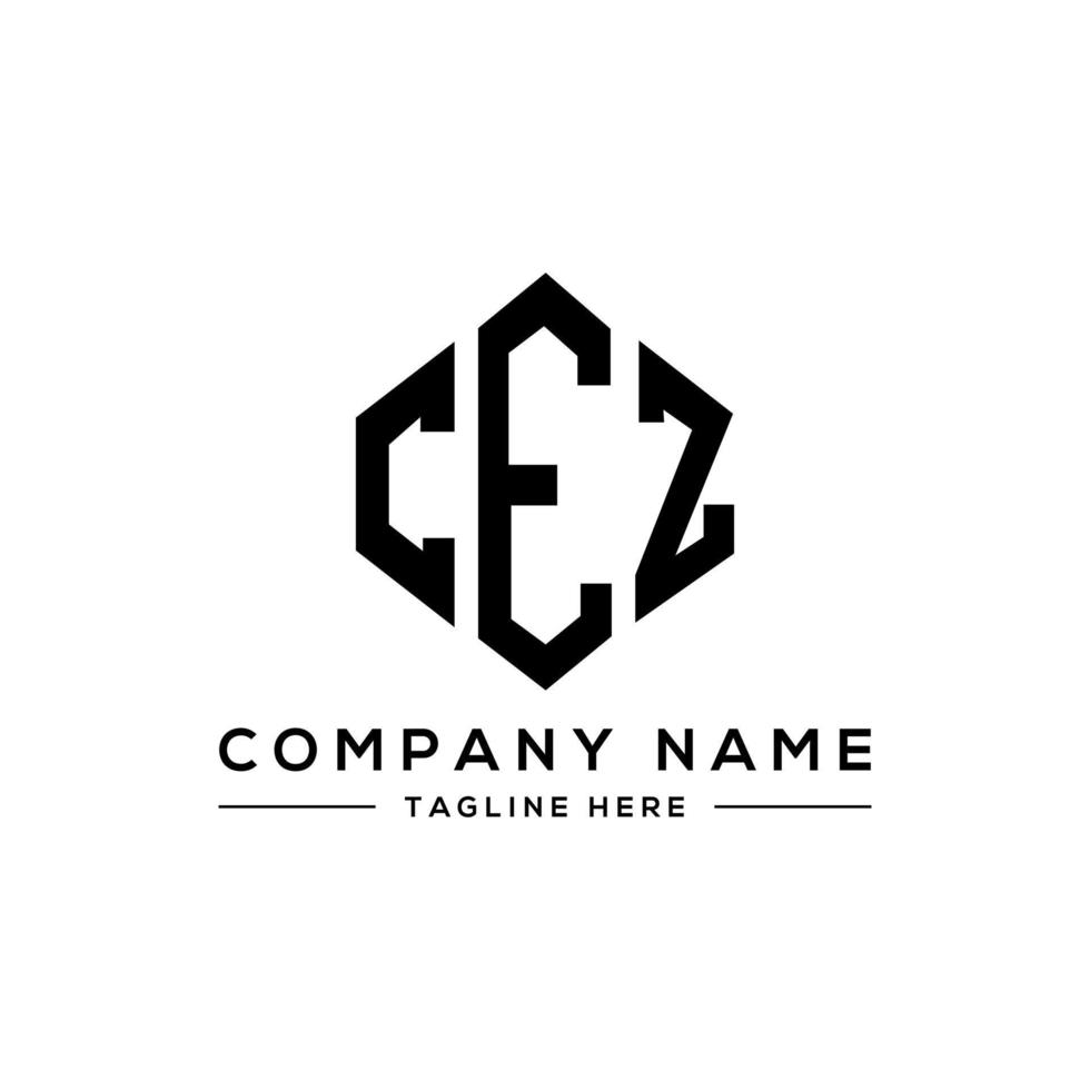 CEZ letter logo design with polygon shape. CEZ polygon and cube shape logo design. CEZ hexagon vector logo template white and black colors. CEZ monogram, business and real estate logo.