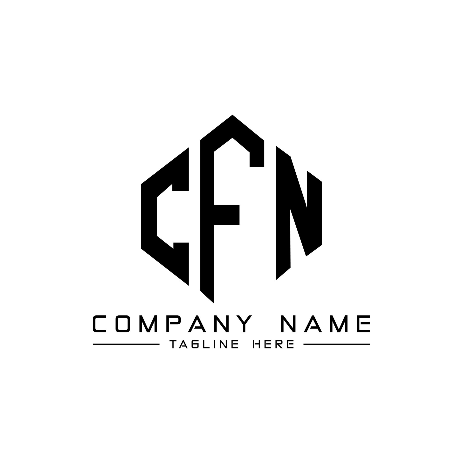 CFN letter logo design with polygon shape CFN polygon and cube shape CFN letter logo design with polygon shape CFN polygon and cube shape