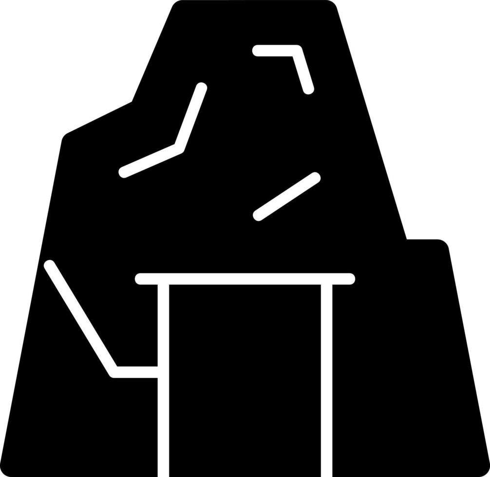 Desert Cave Glyph Icon vector