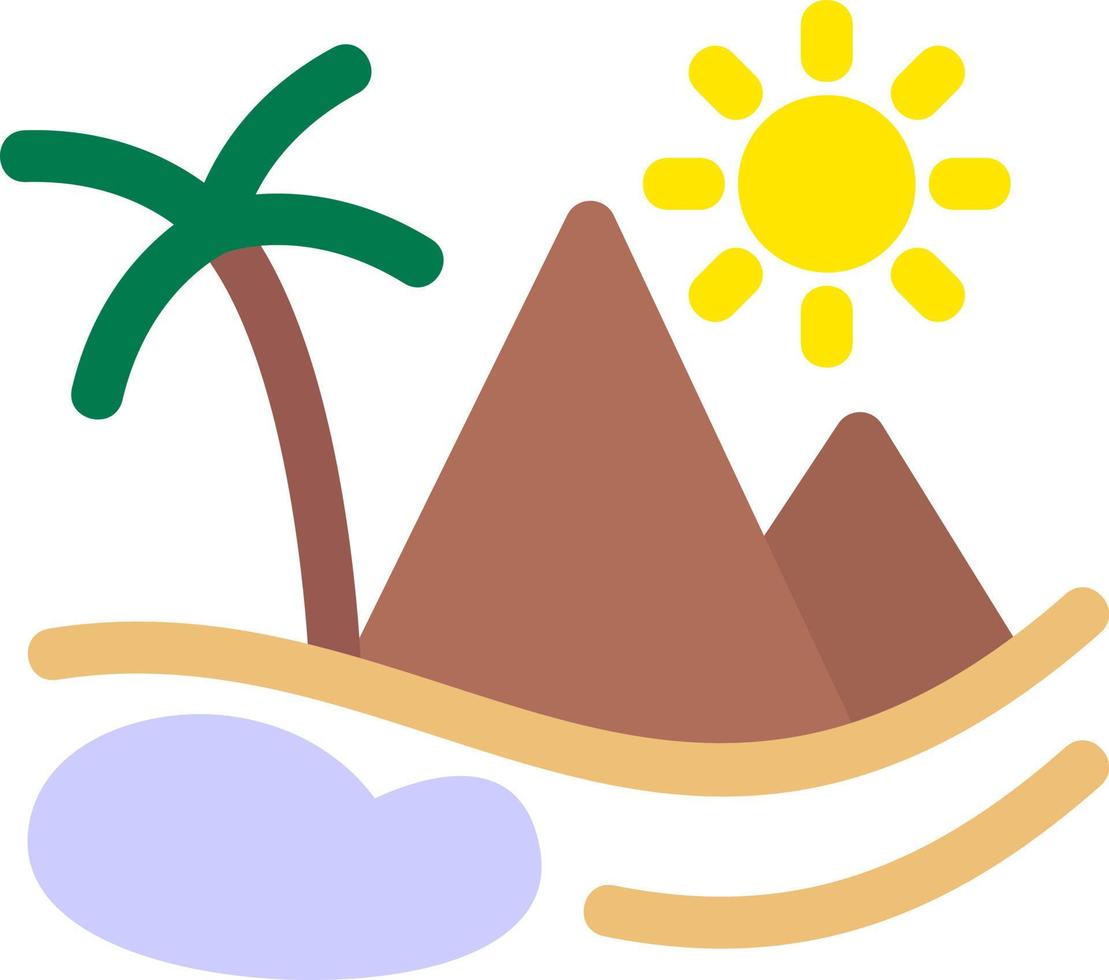 Desert Oasis Flat Icon vector