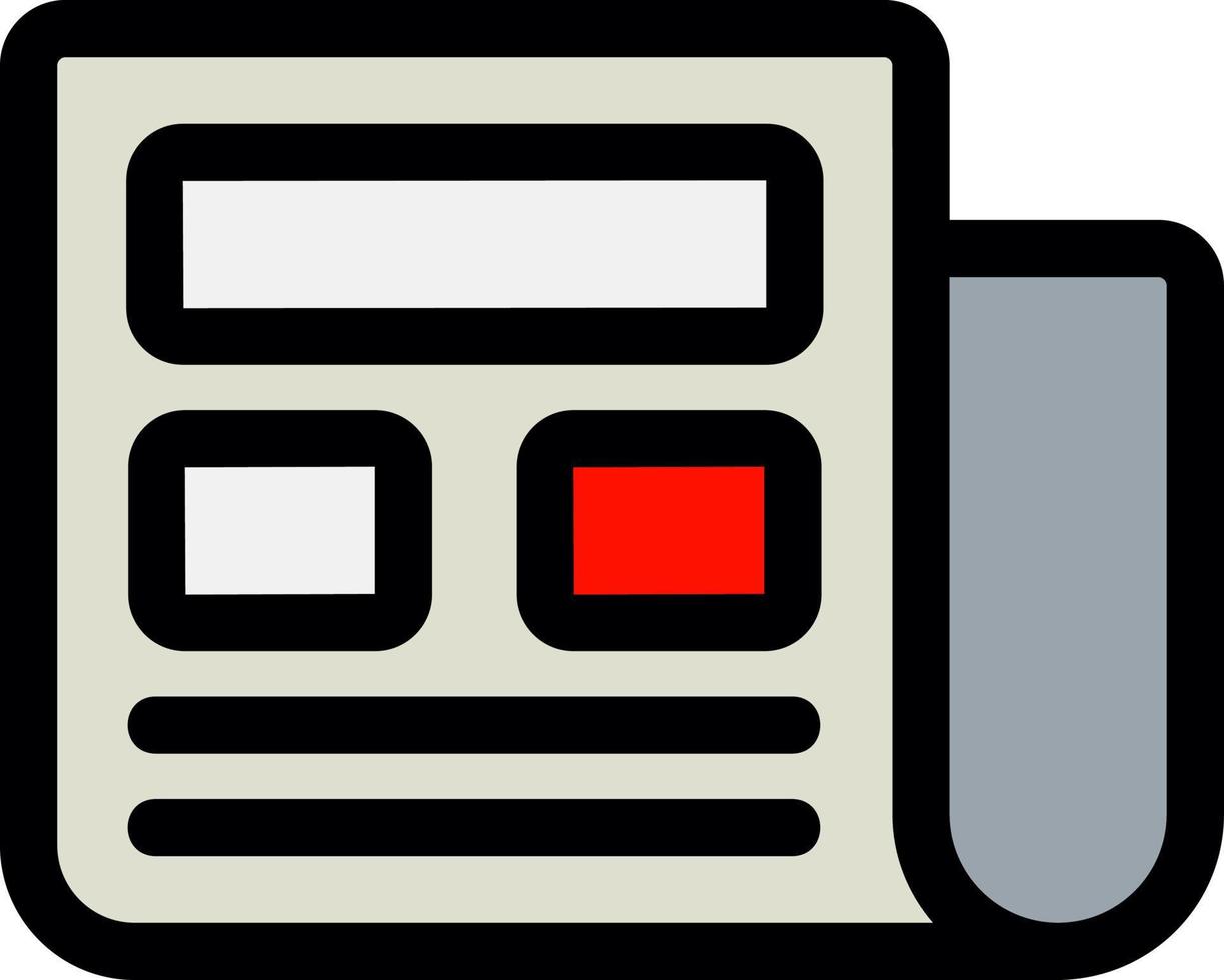 Newspaper Line Filled Icon vector