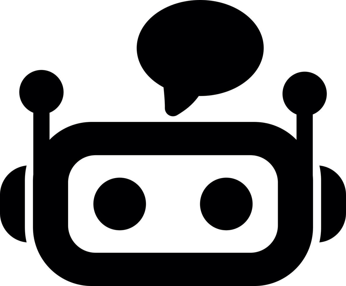 icono de glifo de chatbot vector