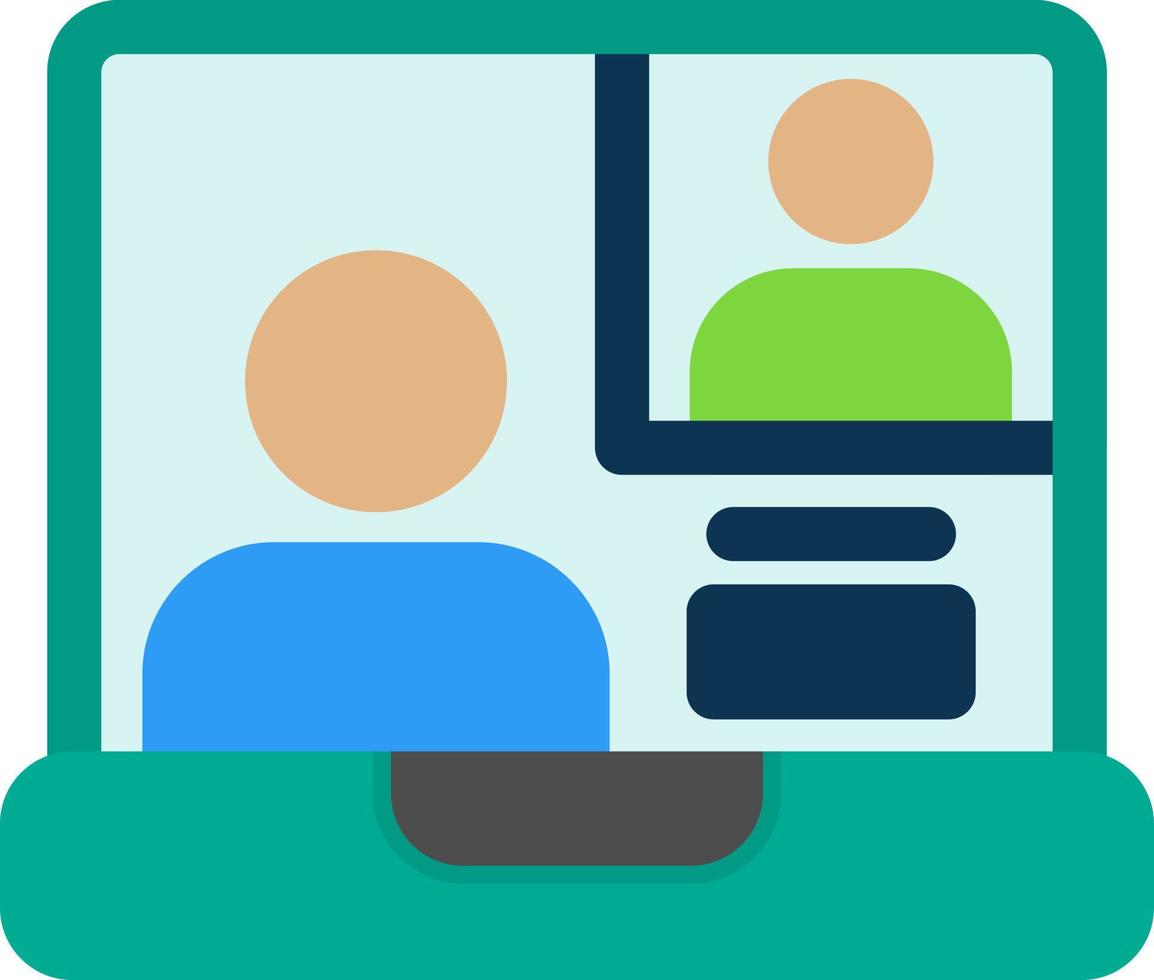 Online Meeting Flat Icon vector