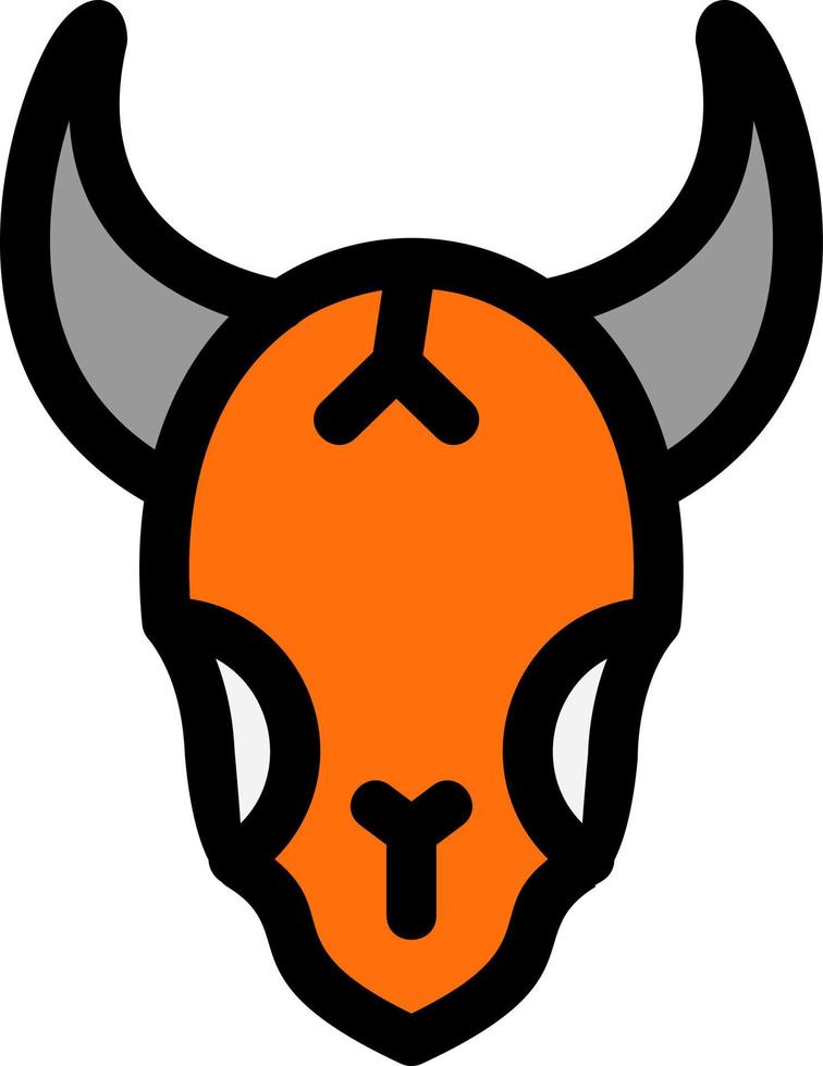 Bull Skull Line Filled Icon vector