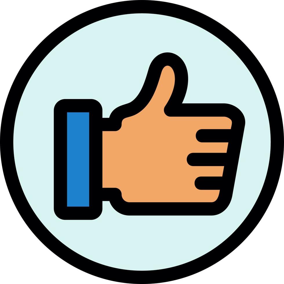 Thumbs Up Line Filled Icon vector