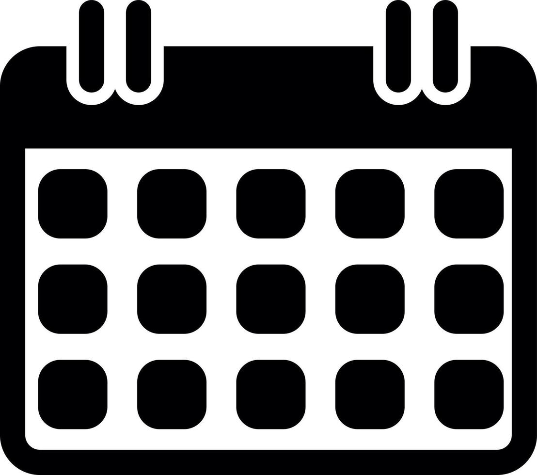 Calendar Glyph Icon vector