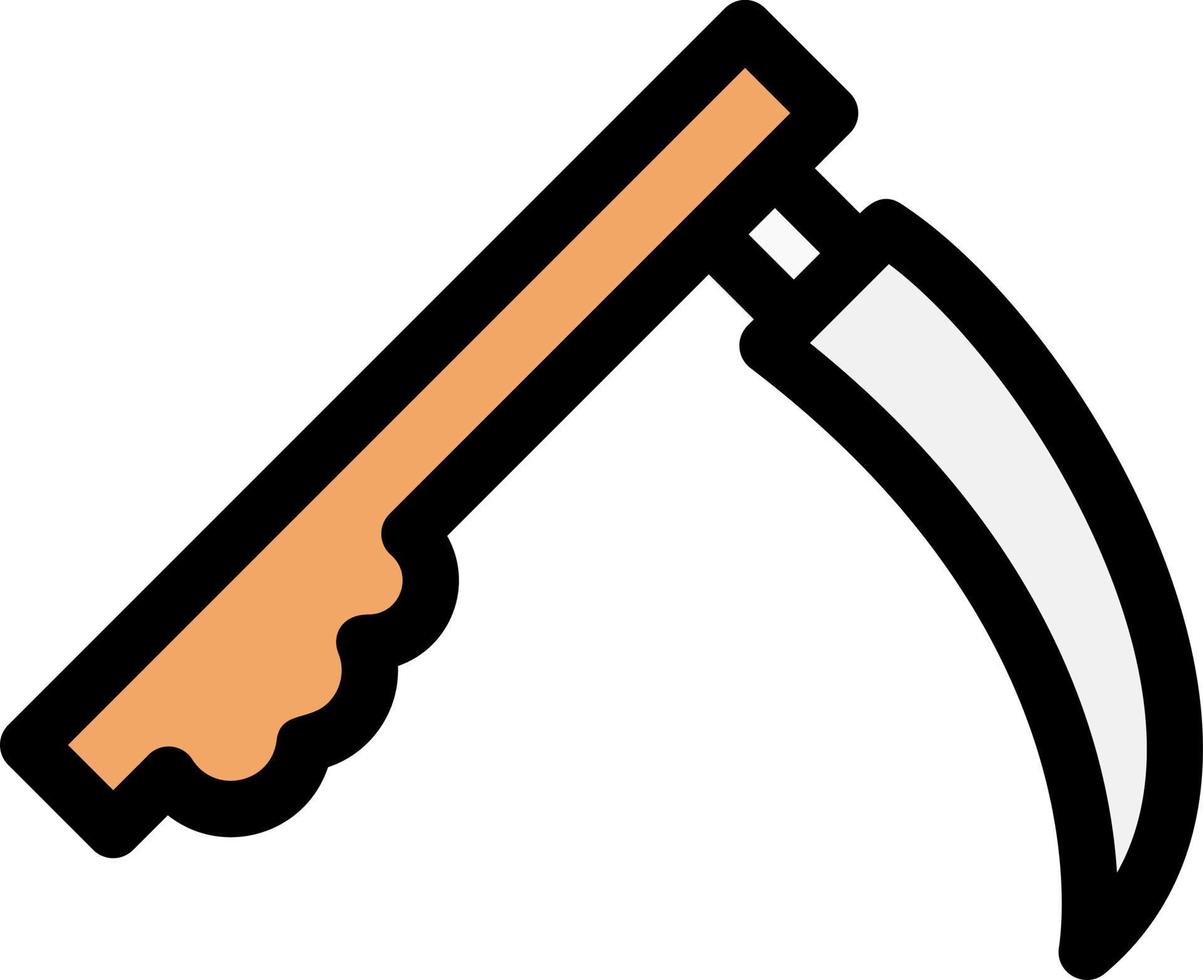 Scythe Line Filled Icon vector