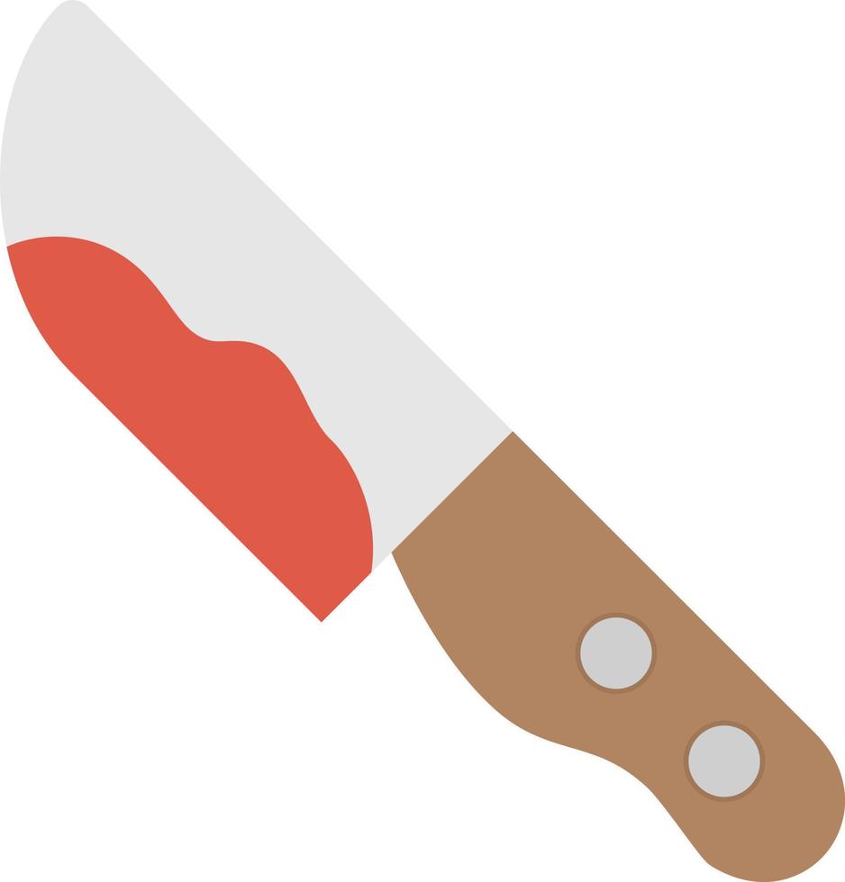 cuchillo, sangre, plano, icono vector