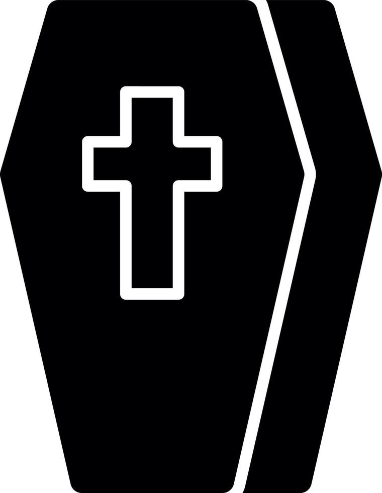 Coffin Glyph Icon vector