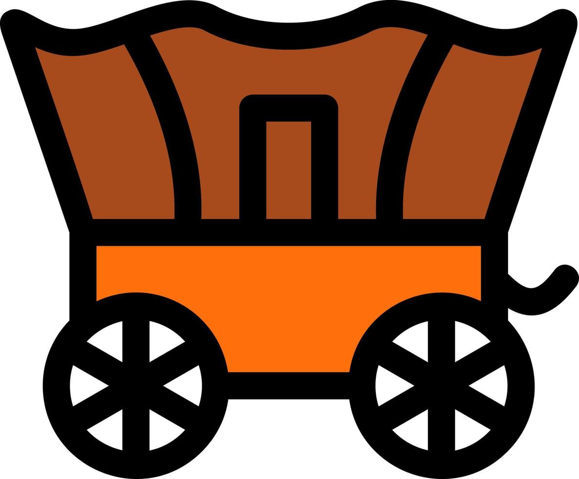 Desert Carriage Line Filled Icon vector