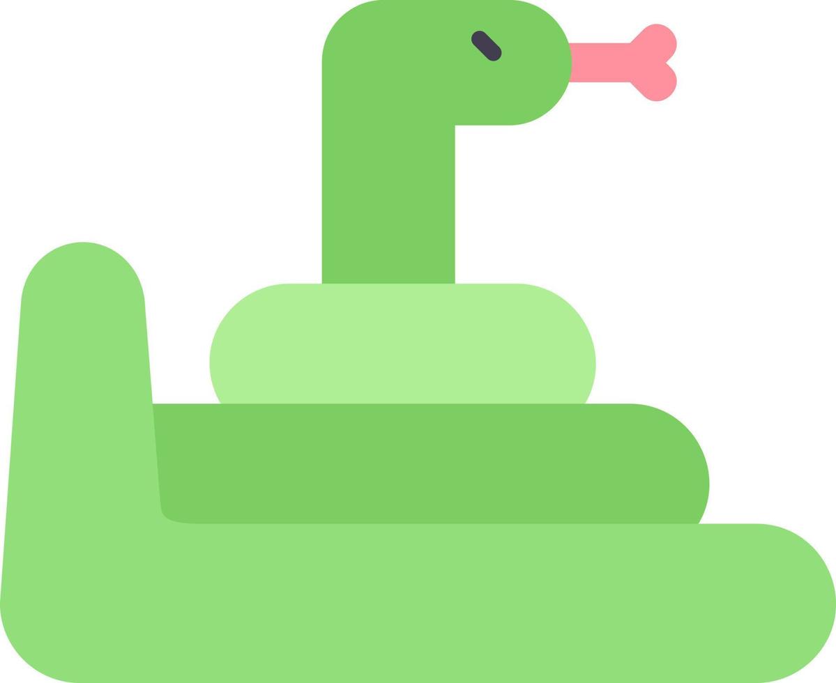 serpiente, plano, icono vector