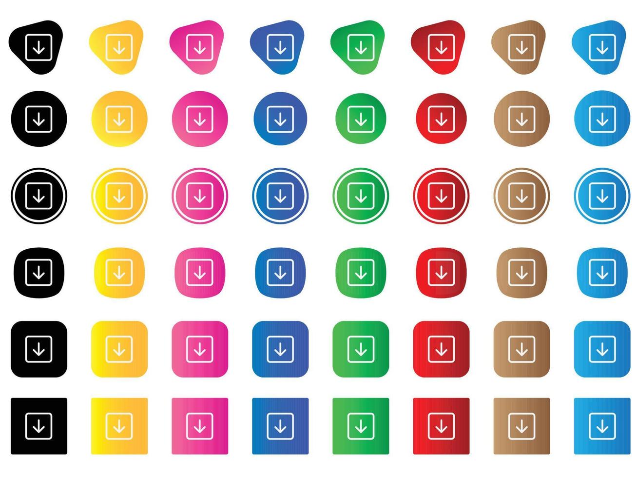 arrow down square icon . web icon set . icons collection. Simple vector illustration.