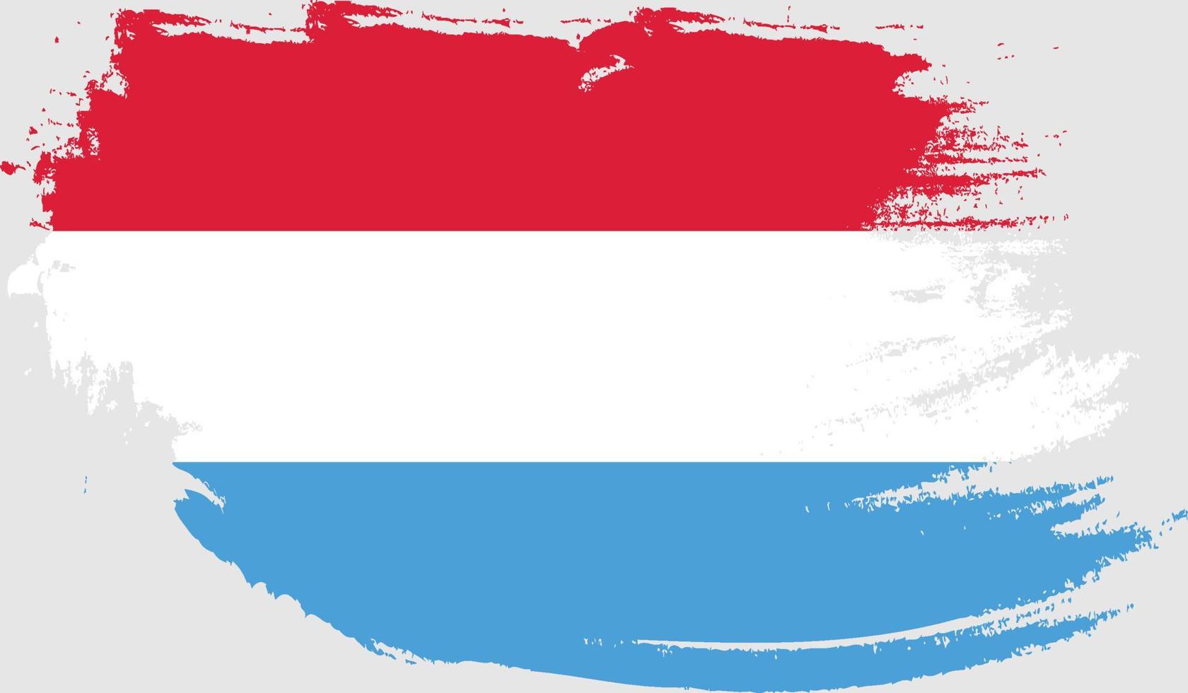 bandera de luxemburgo con textura grunge vector