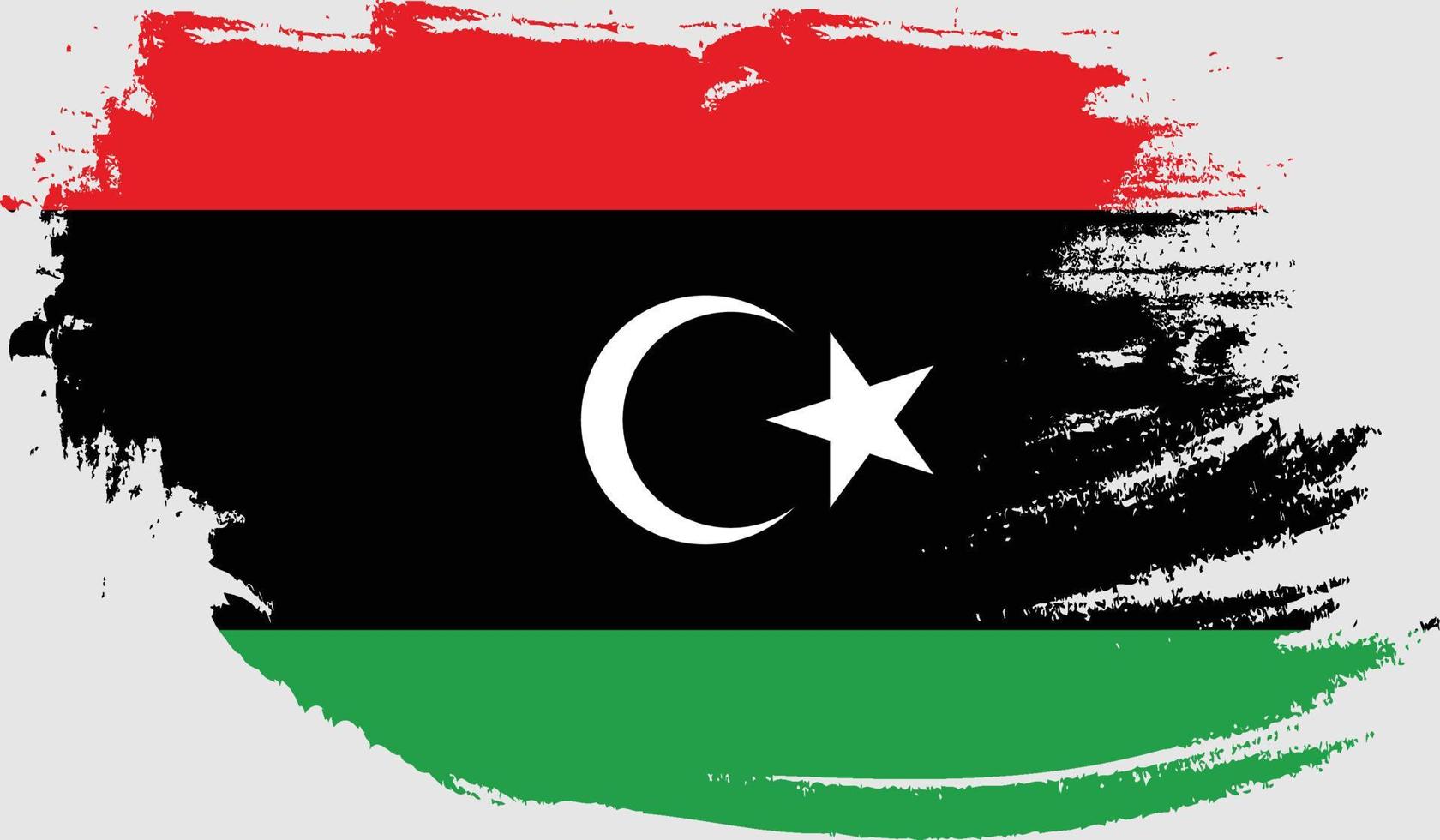 Libya flag with grunge texture vector