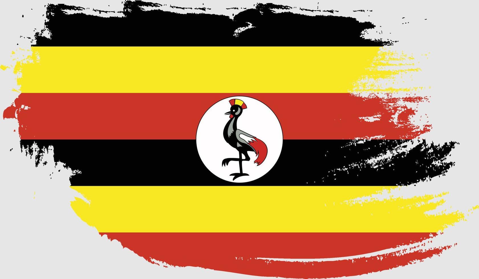 Uganda flag with grunge texture vector