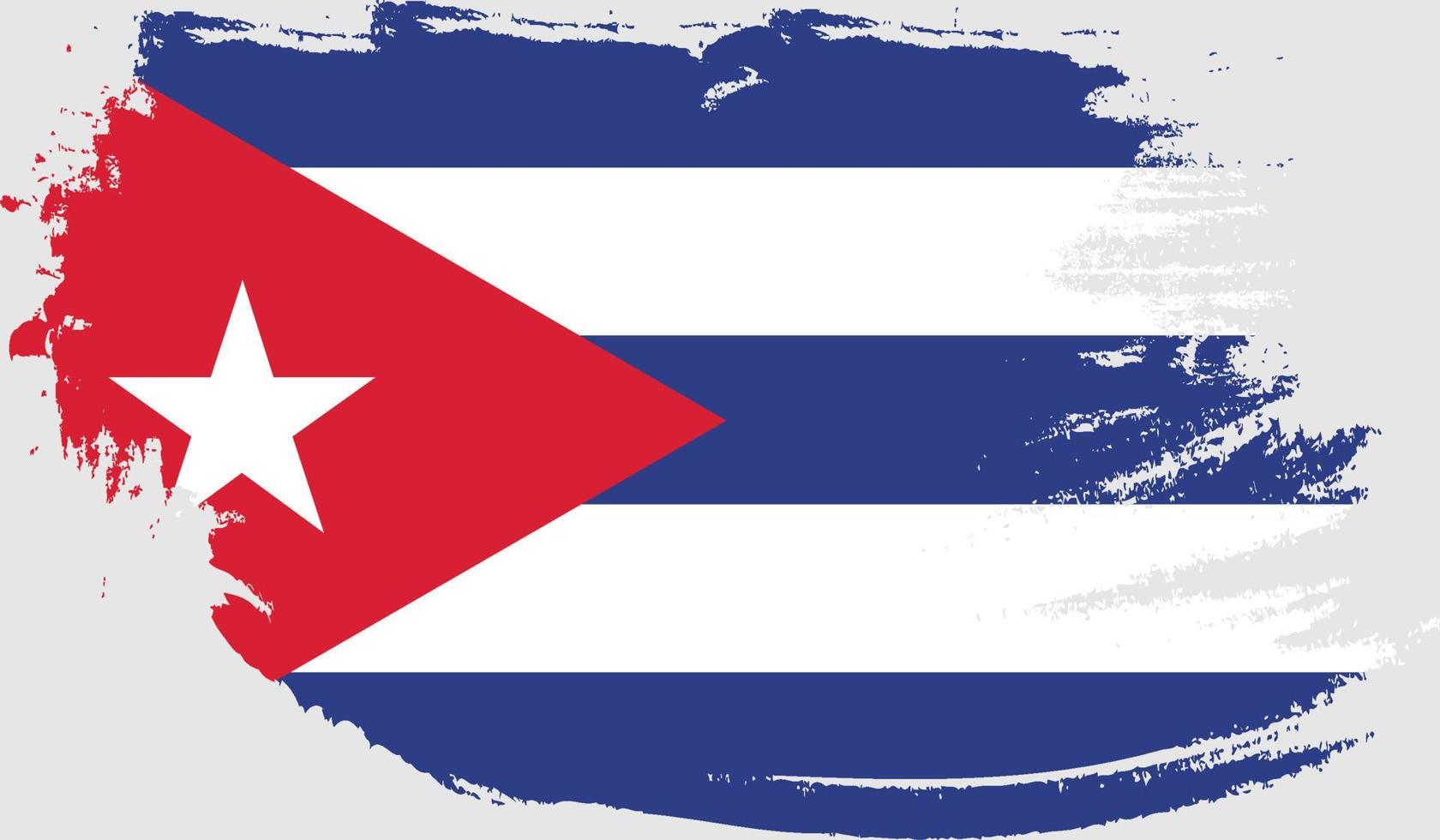 bandera cubana con textura grunge vector