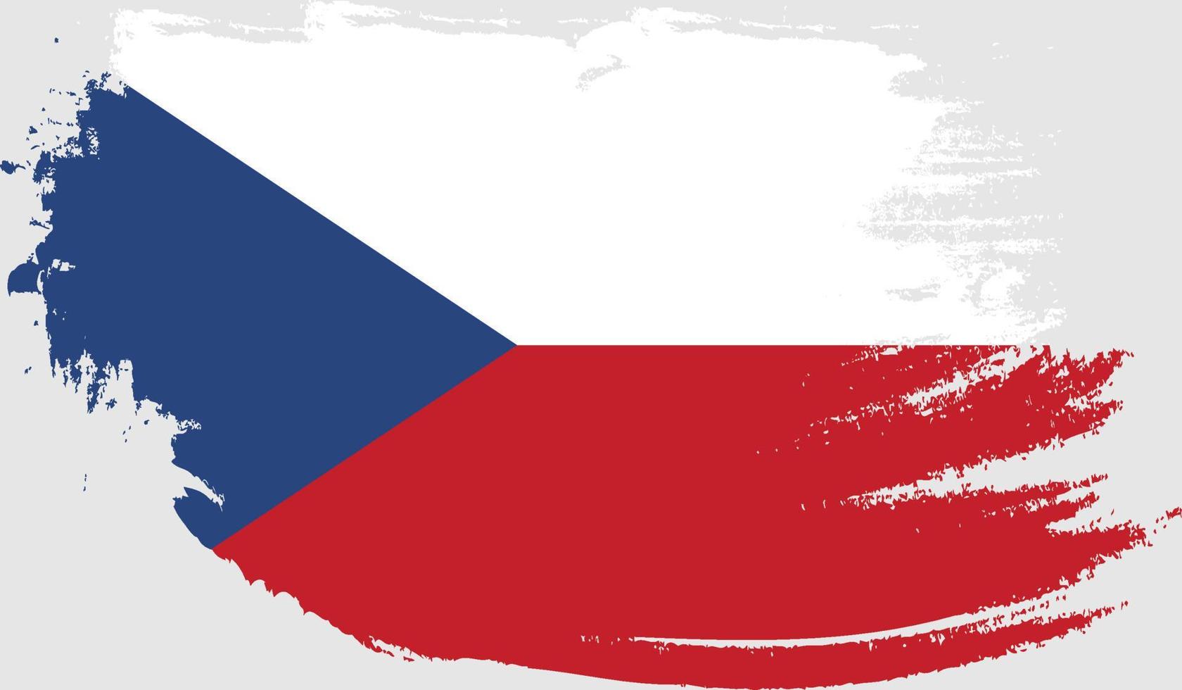 Czech Republic flag with grunge texture vector