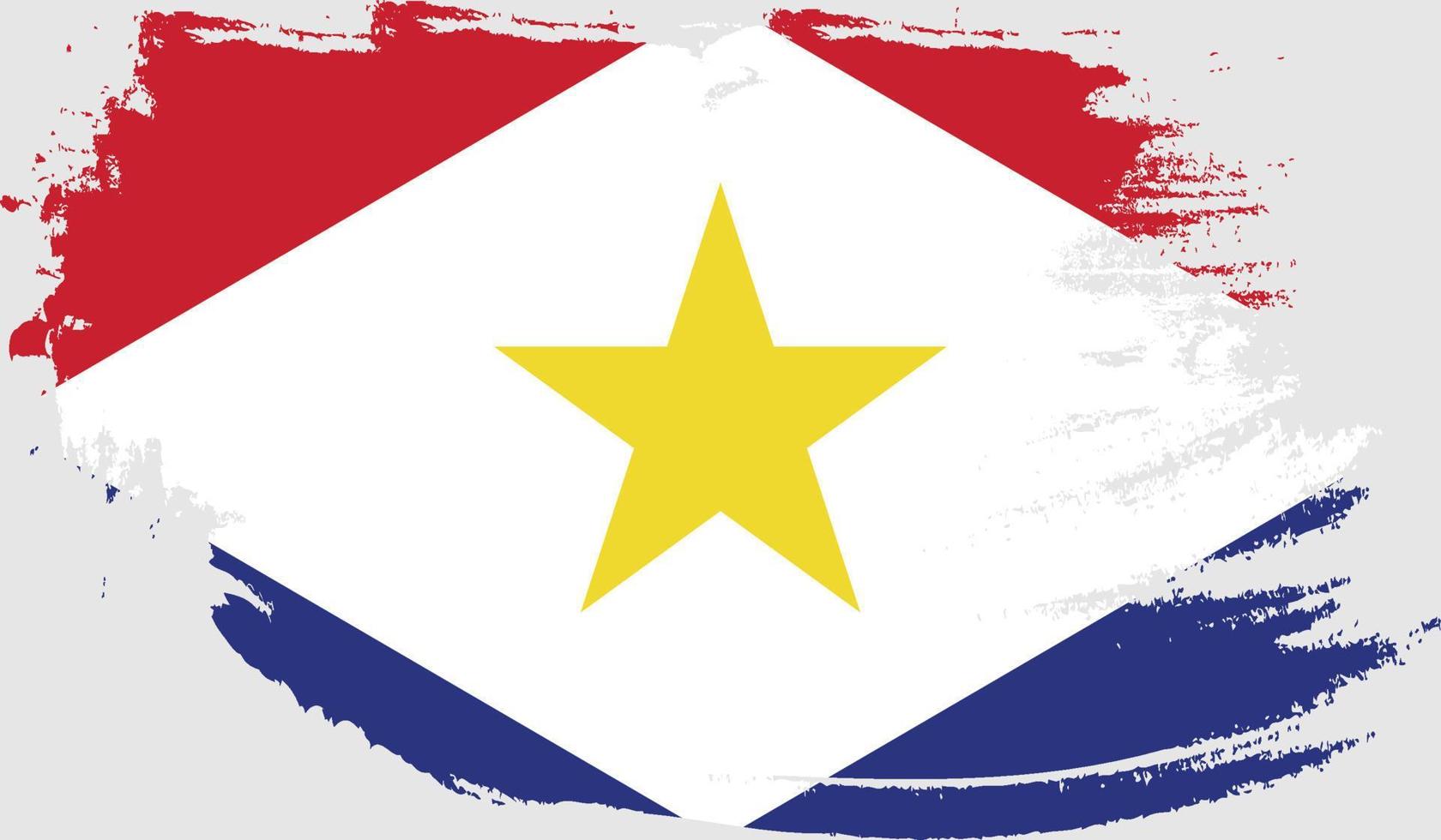 Saba flag with grunge texture vector