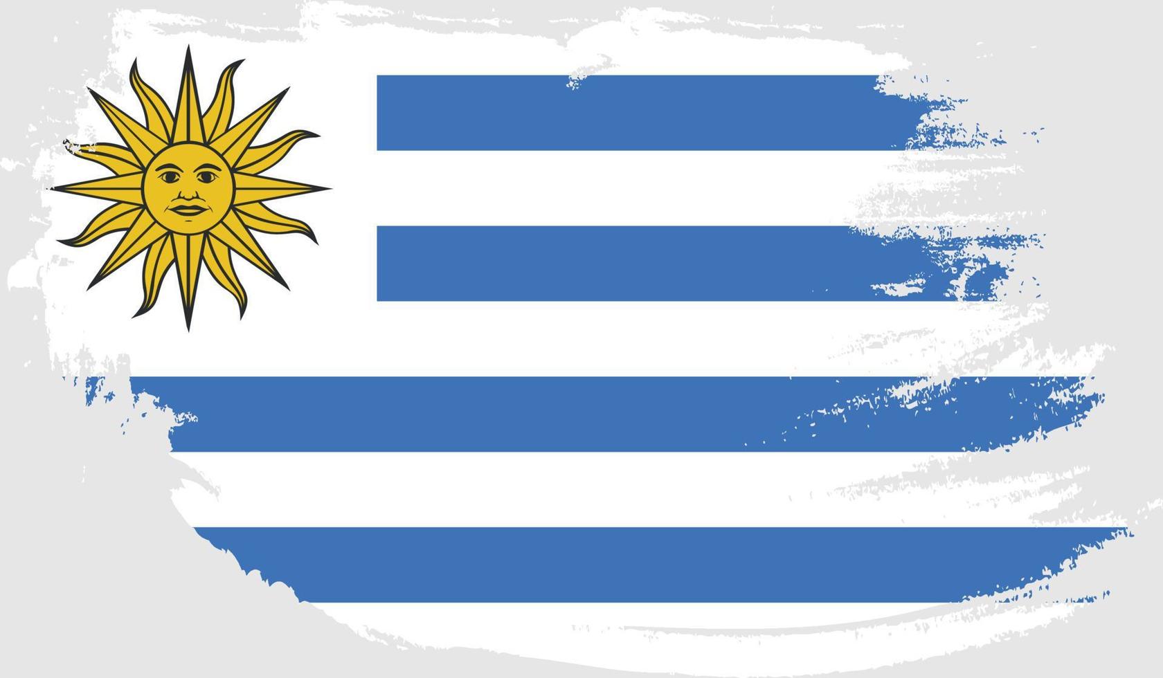 Uruguay flag with grunge texture vector