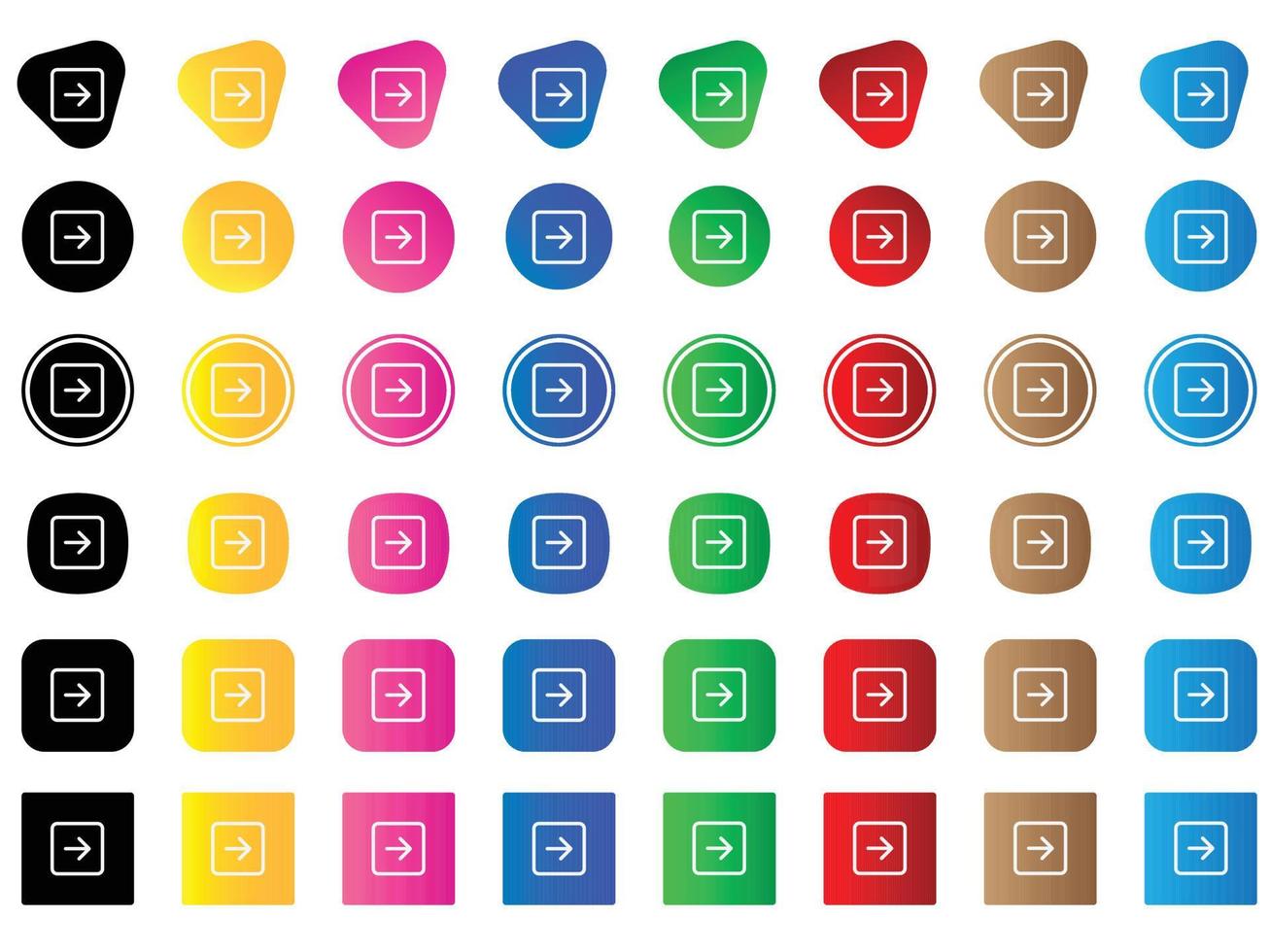 arrow right square icon . web icon set . icons collection. Simple vector illustration.