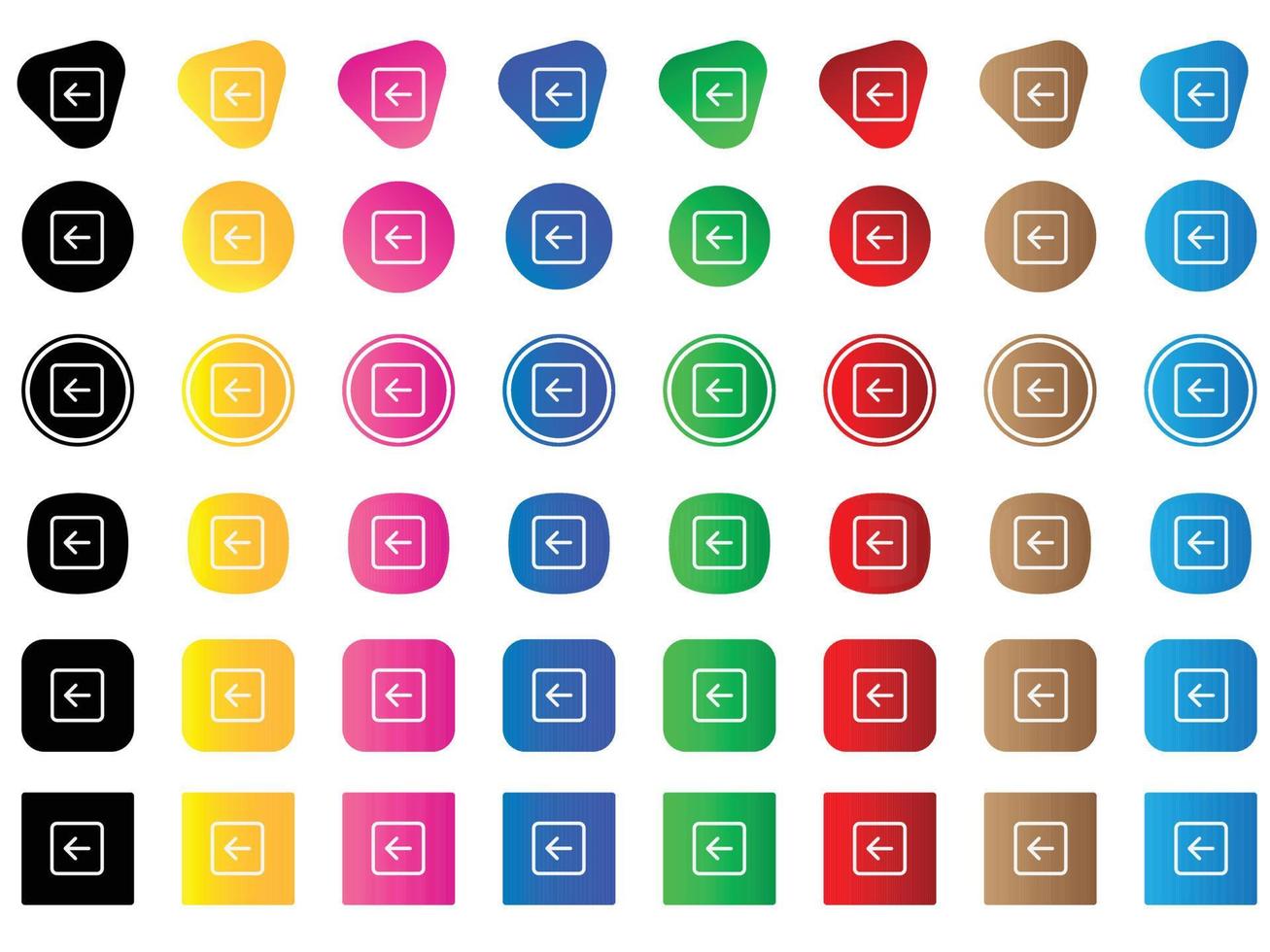 arrow left square icon . web icon set . icons collection. Simple vector illustration.