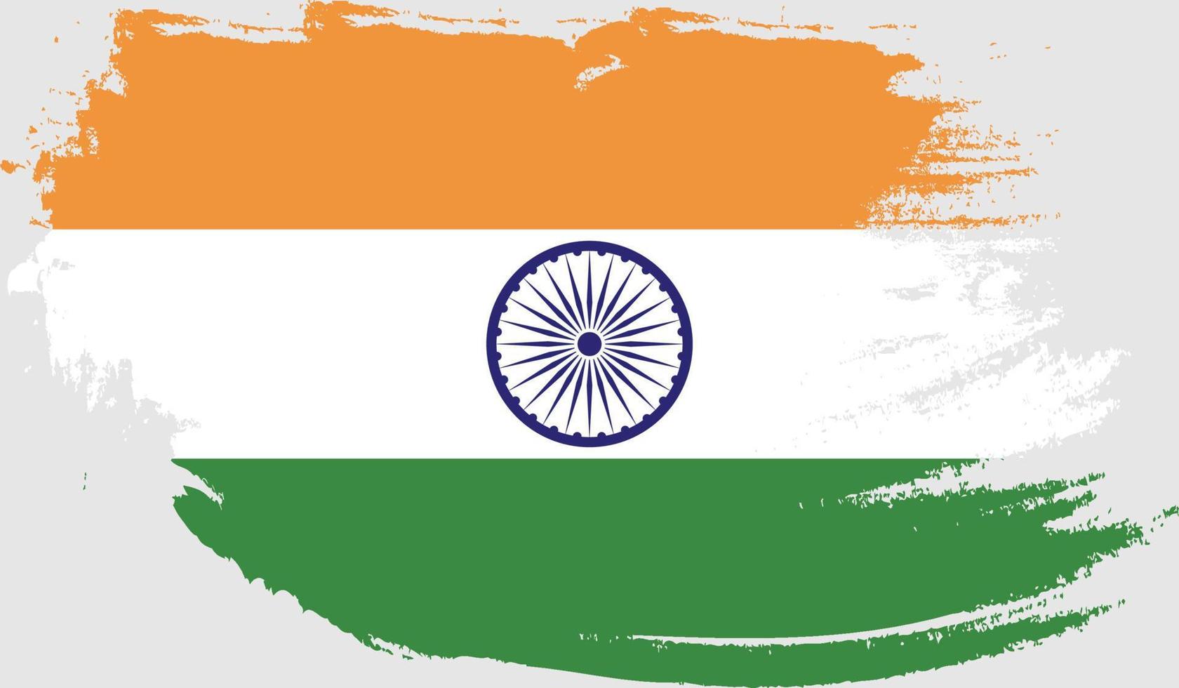 bandera india con textura grunge vector