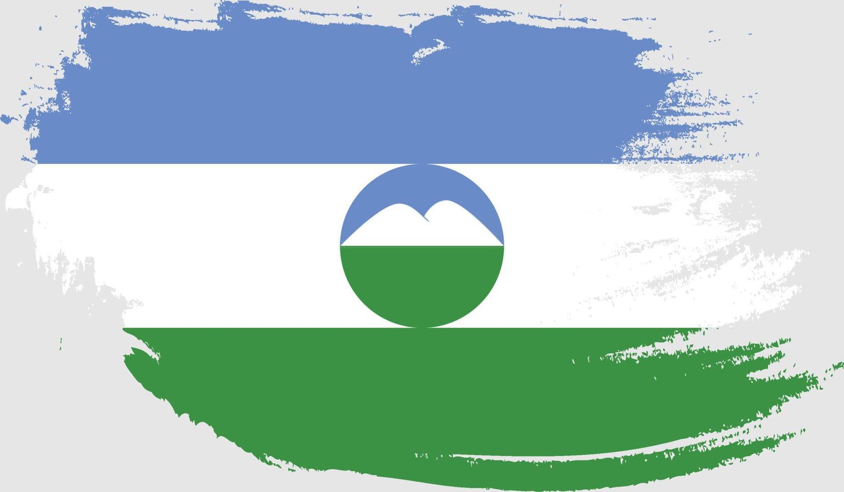 kabardino republic flag with grunge texture vector