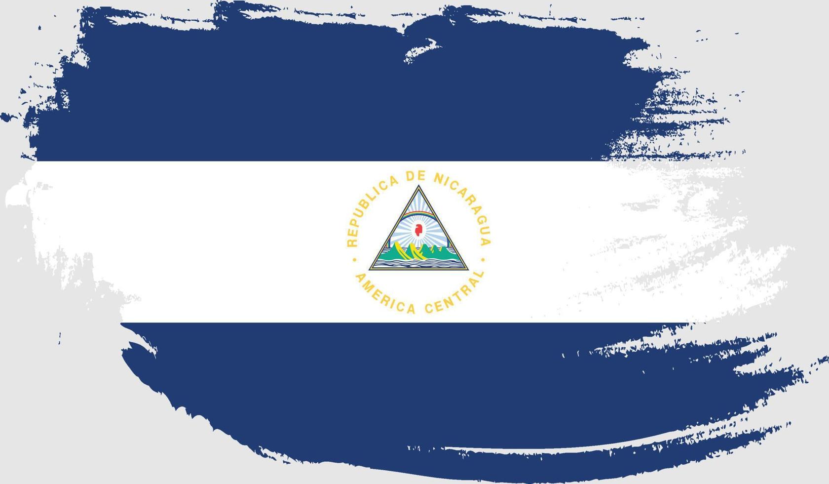 Nicaragua flag with grunge texture vector