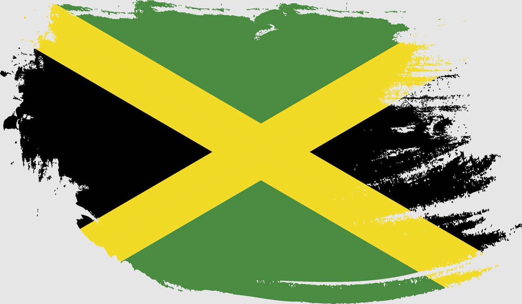 Jamaica flag with grunge texture vector