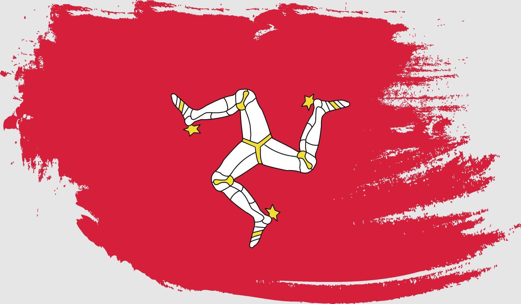 Isle of Man flag with grunge texture vector