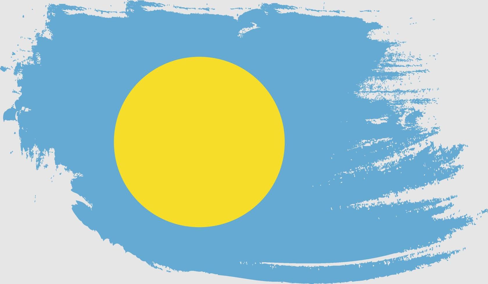 Palau flag with grunge texture vector