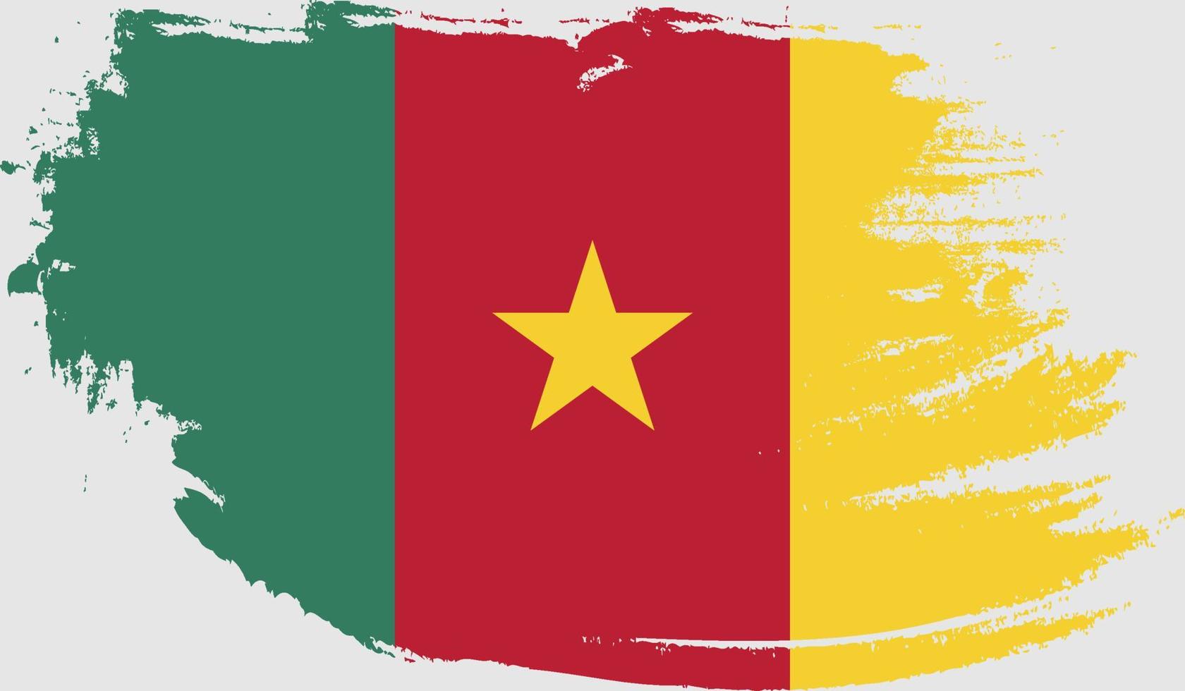 Cameroon flag with grunge texture vector