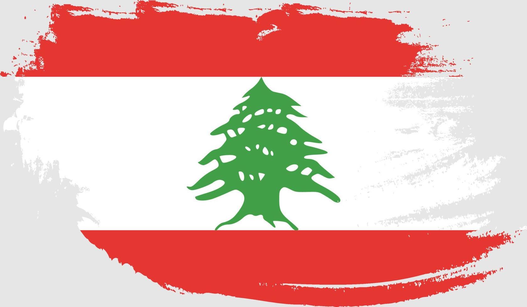 bandera de líbano con textura grunge vector