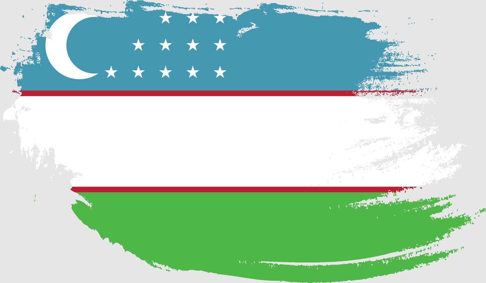 bandera de uzbekistán con textura grunge vector