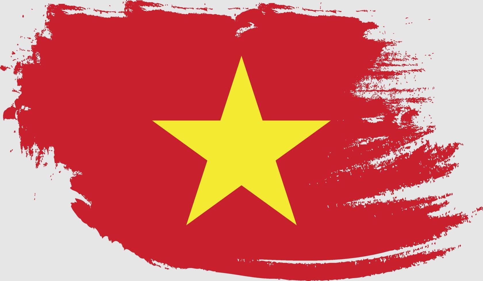 Vietnam flag with grunge texture vector