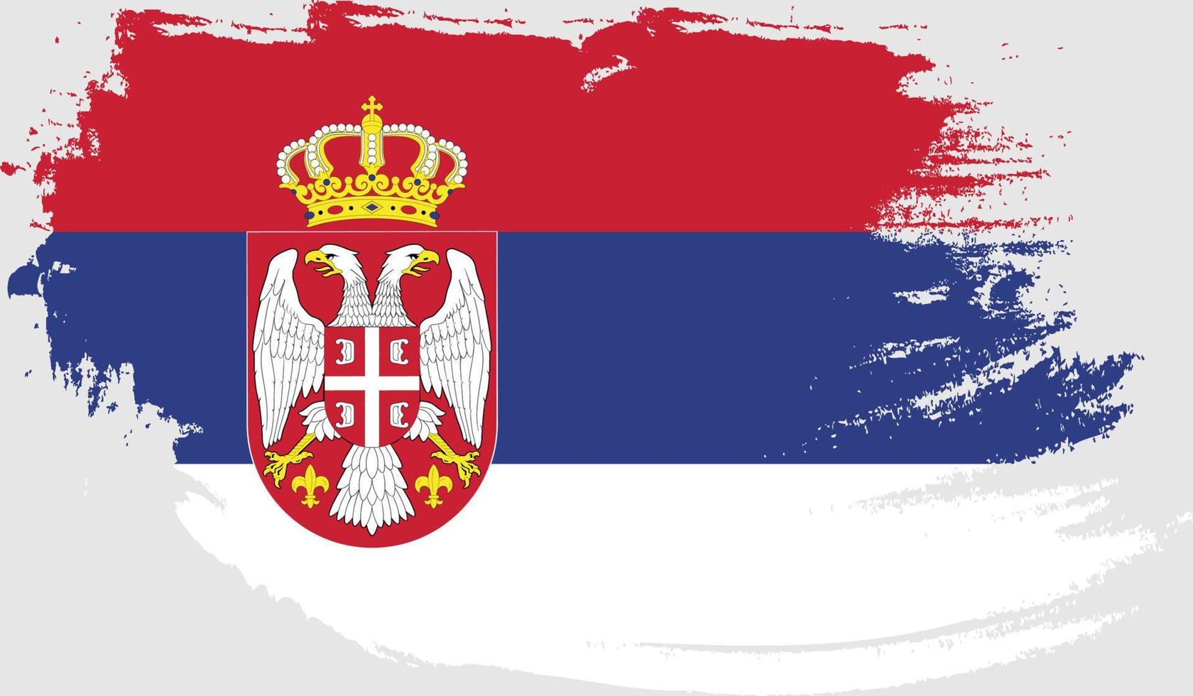 bandera serbia con textura grunge vector