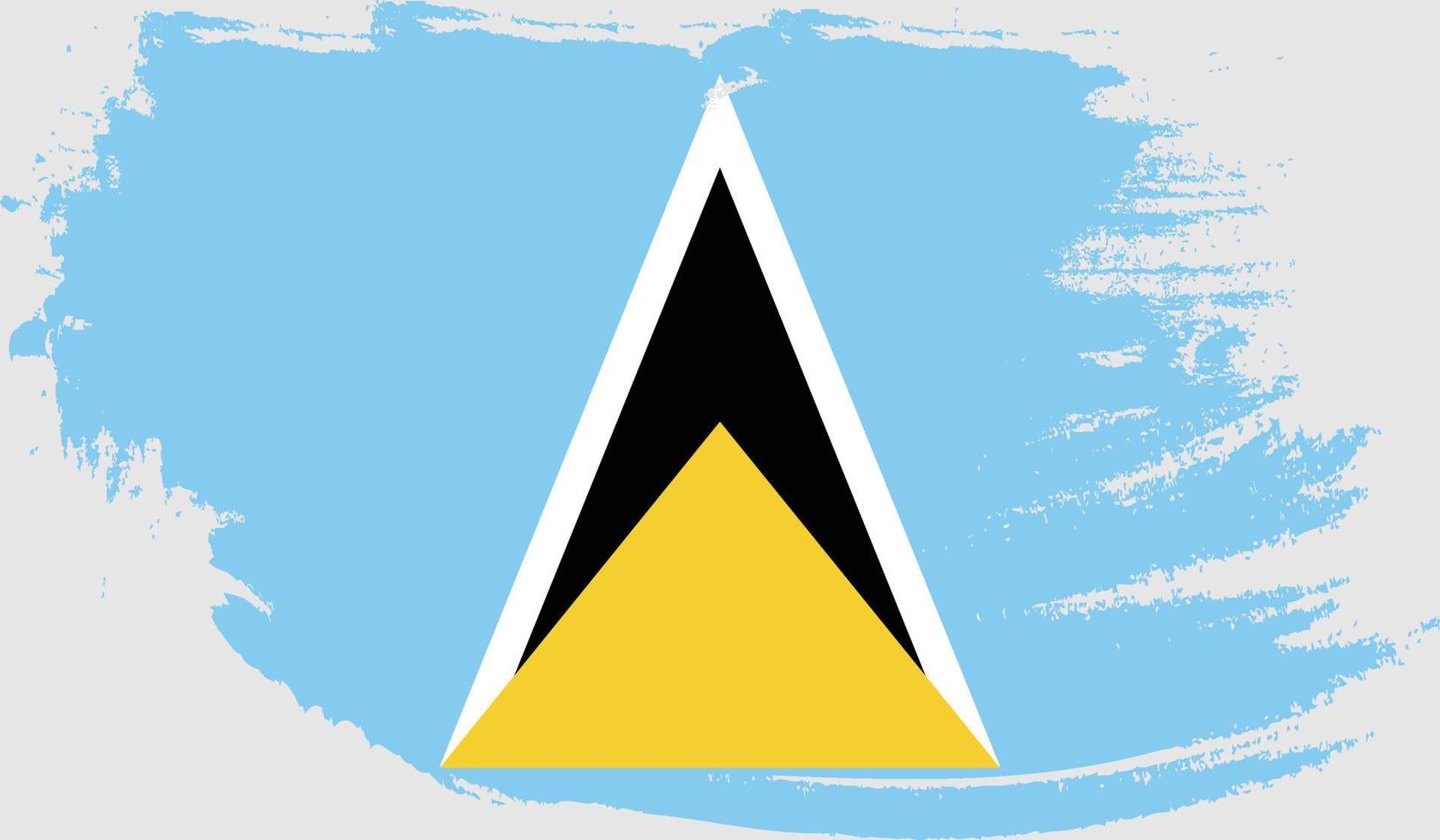 Saint Lucia flag with grunge texture vector