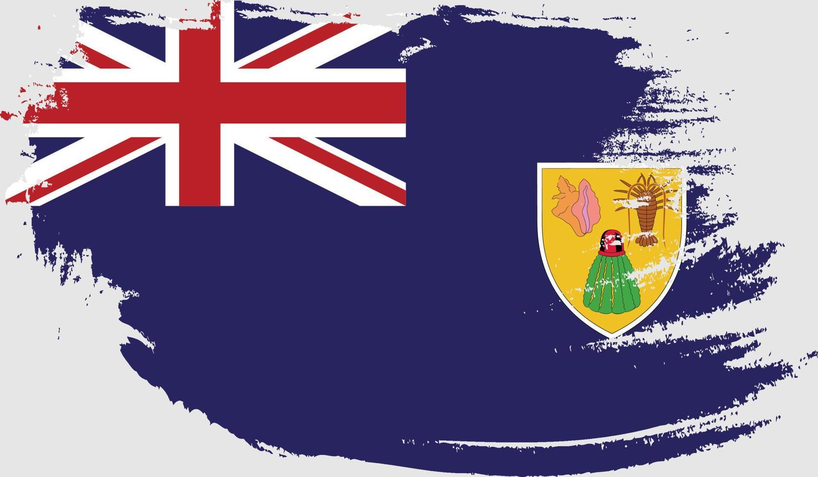 turks and caicos islands flag with grunge texture vector